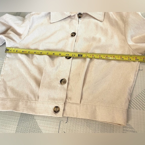 Drop Shoulder Corduroy Jacket Beige Size XS - Picture 9 of 13